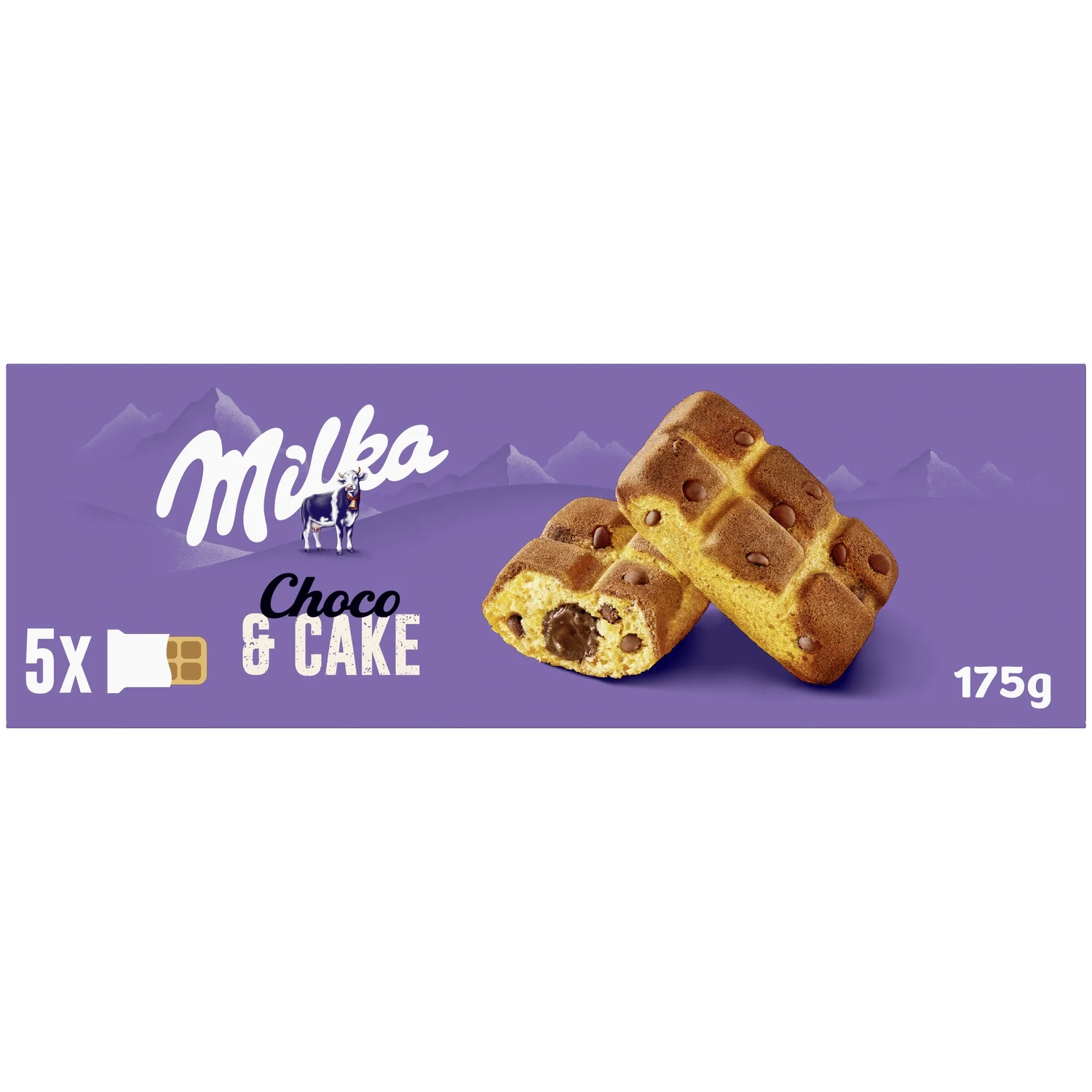 Milka chocolate cakes with chocolate chips