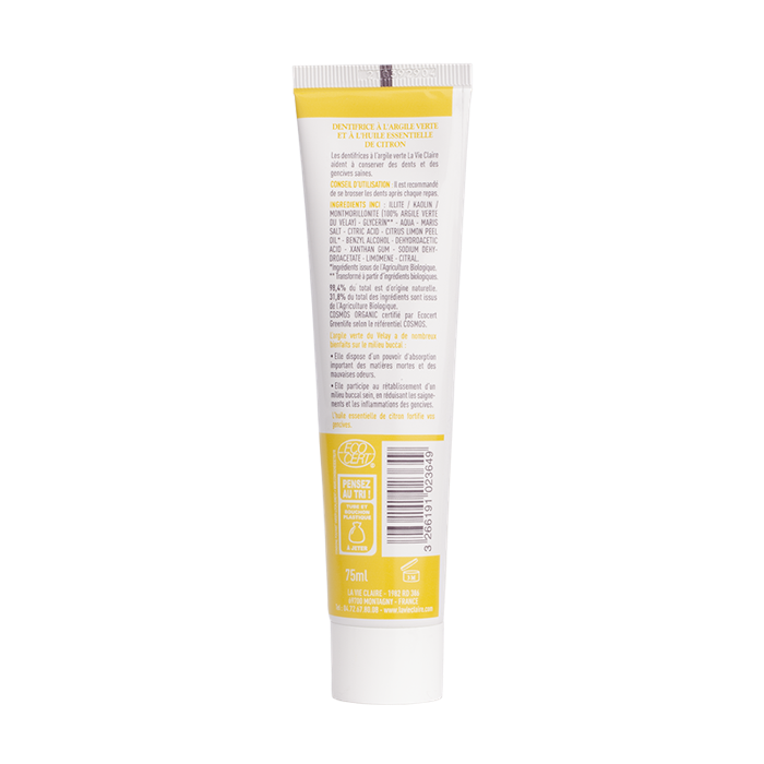 Dentifrice Argile Citron Lvc