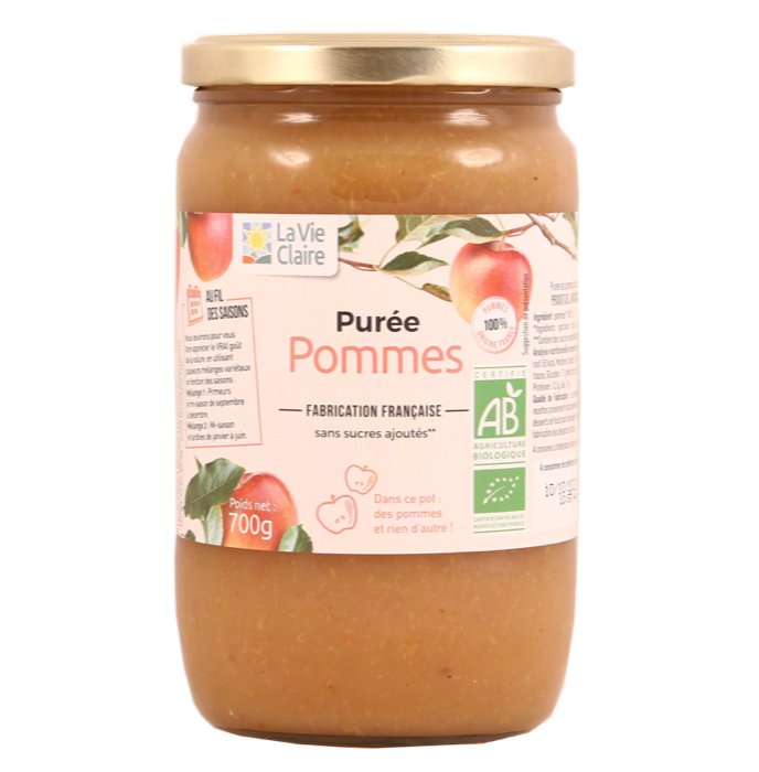 Purée de pommes sans sucres ajoutés 700g - La Vie Claire