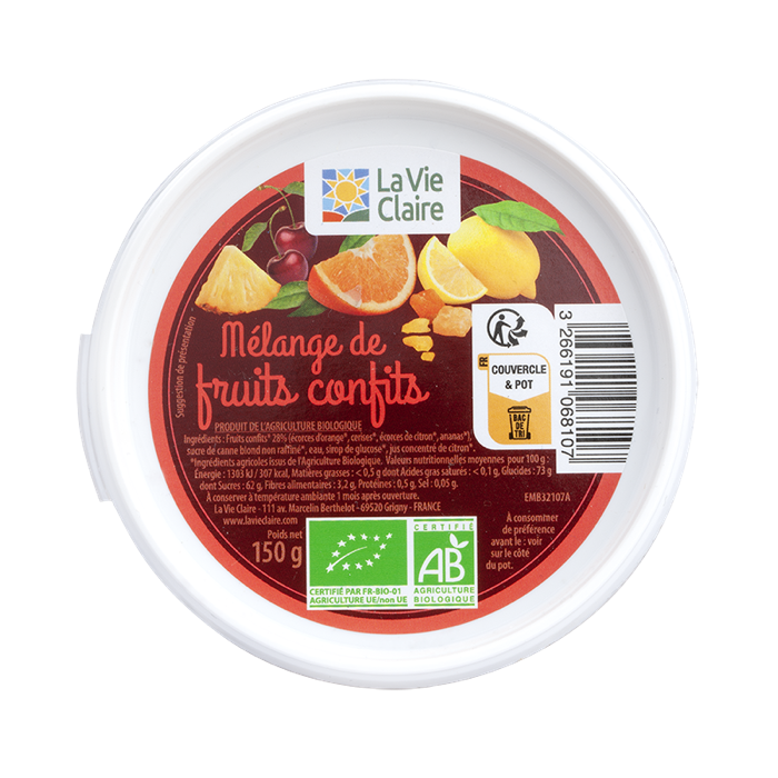 Mélange de fruits confits 150g - La Vie Claire