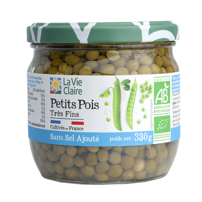 Petits pois très fins sans sel 330g - La Vie Claire