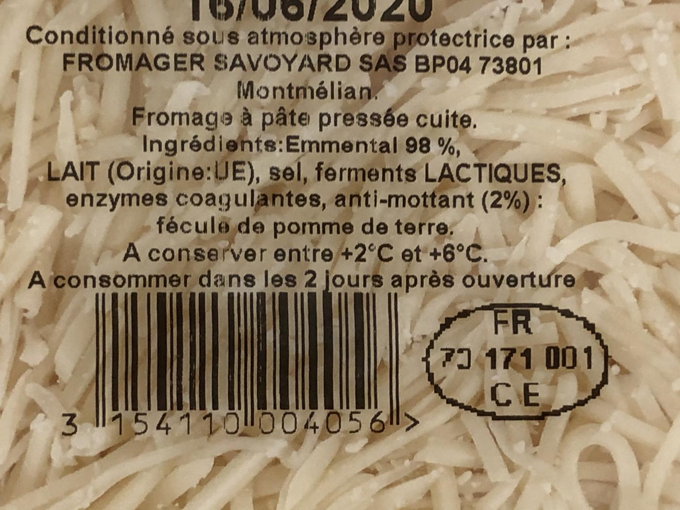 Grated Emmental 1 Kg Bag Unit