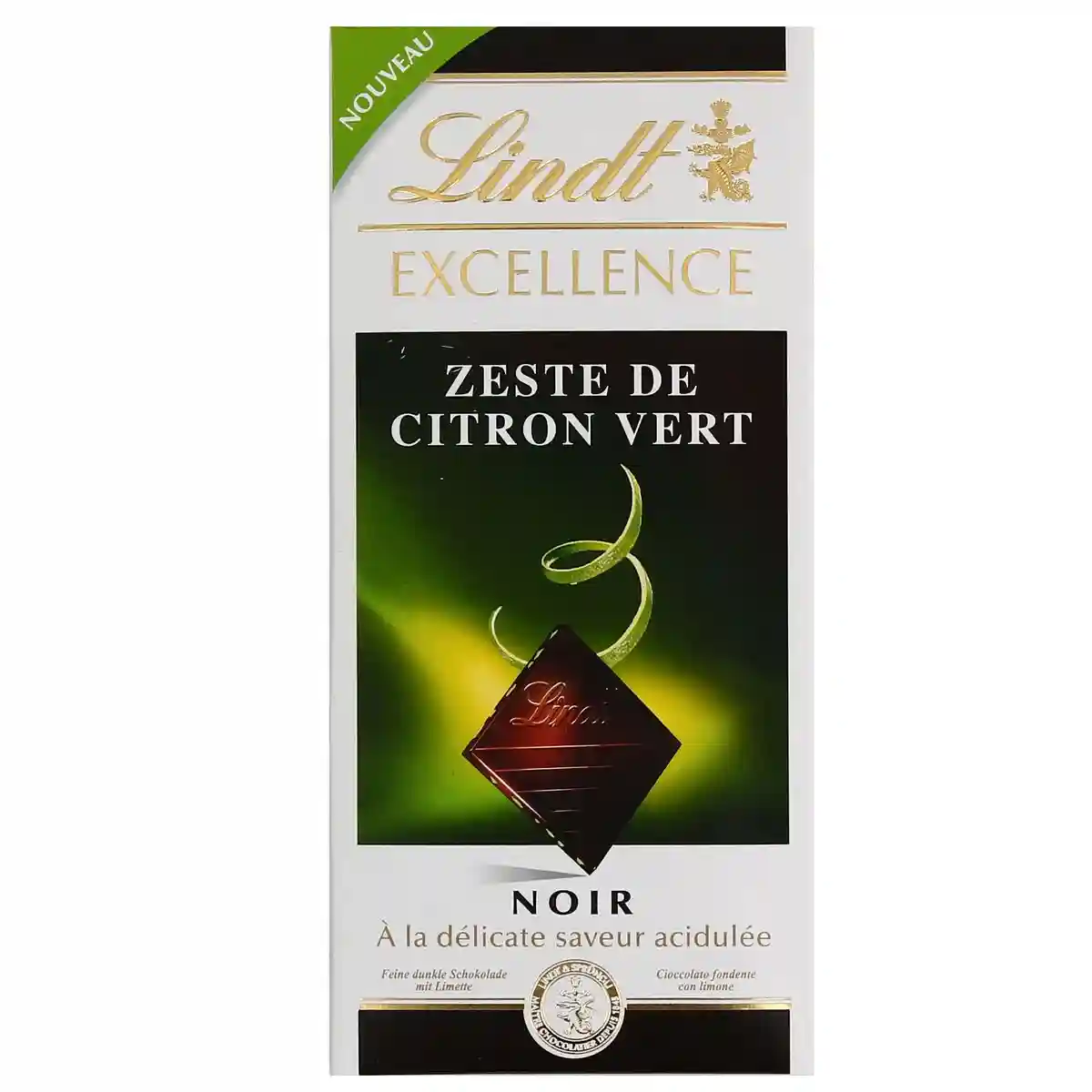 Lindt dark chocolate bar with lime zest