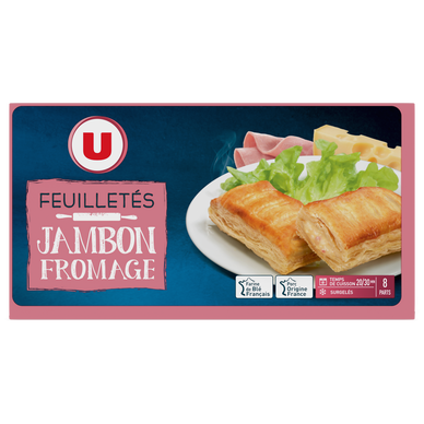 Ham and cheese puff pastry U
