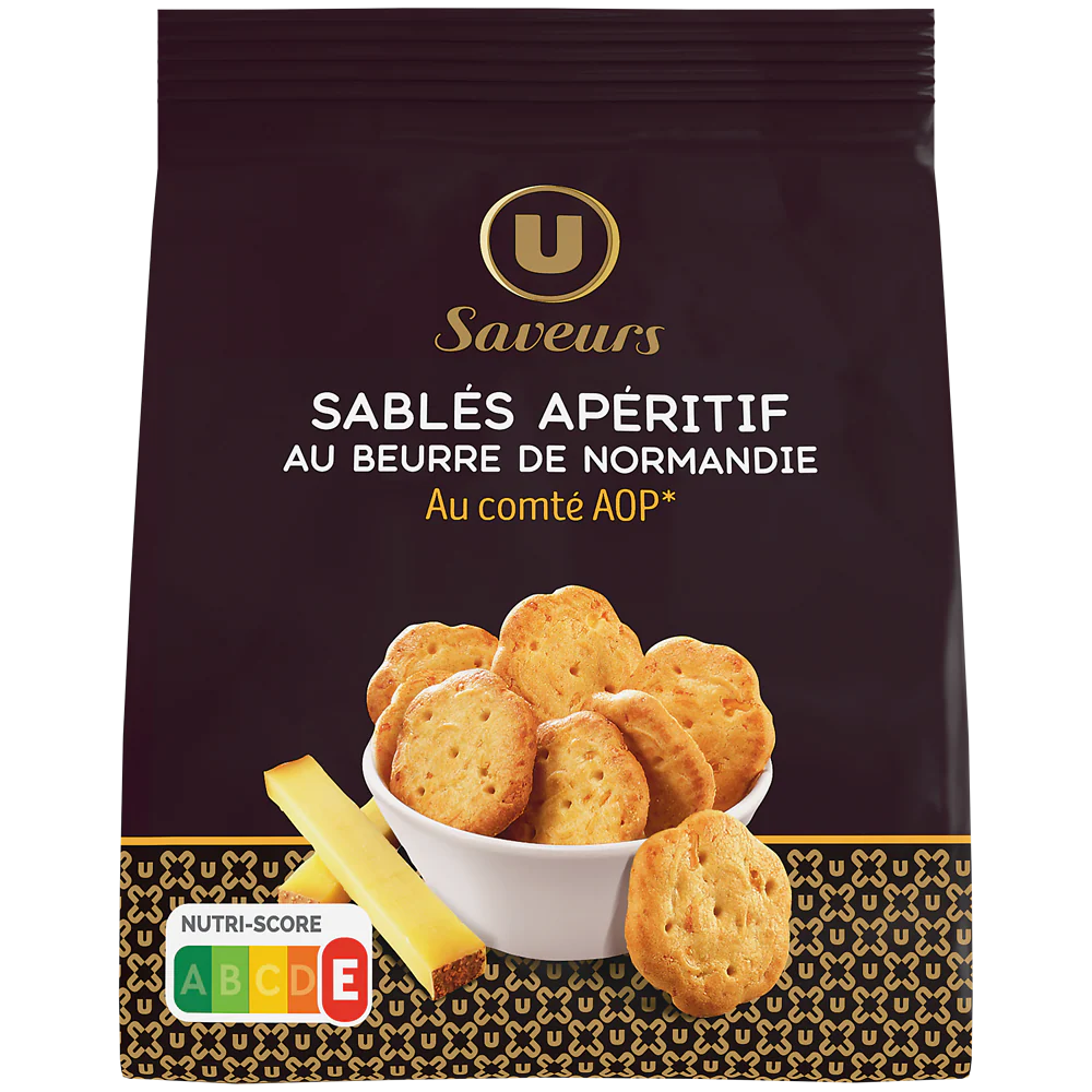 Sablés apéritif au comté et beurre de normandie U