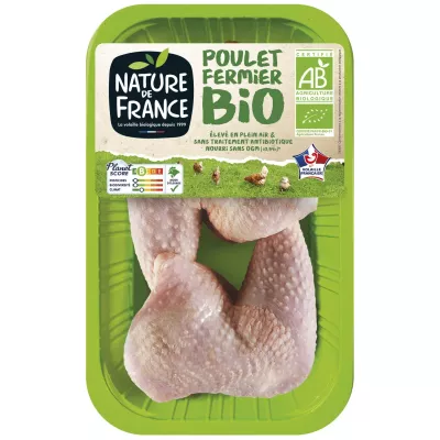 Cuisse de poulet fermier bio x2