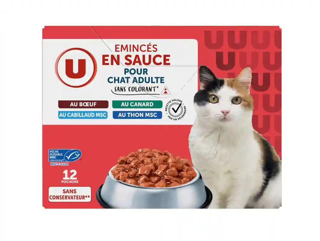 Slices in sauce for cats meat and fish U