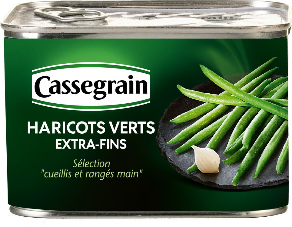 Green beans extra-fine selection : ''hand-picked and stored''.