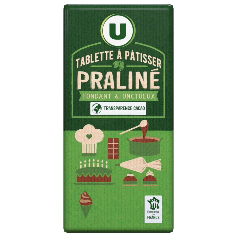 Praline chocolate bar for pastry U