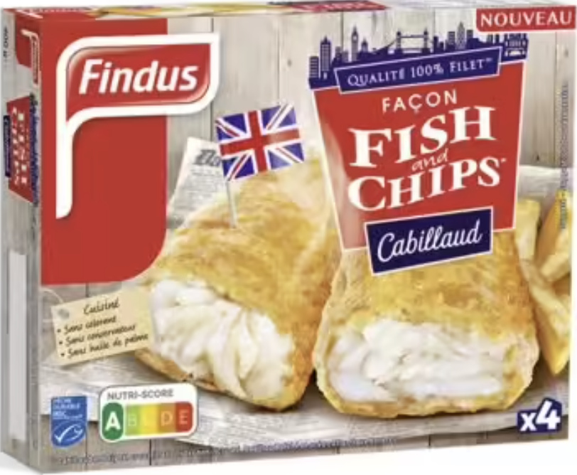 Findus cod fish and chips style