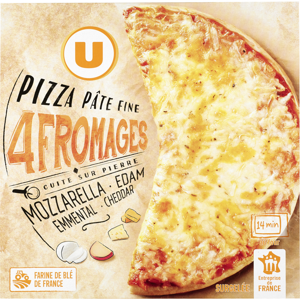 Pizza 4 fromages à pates fines U