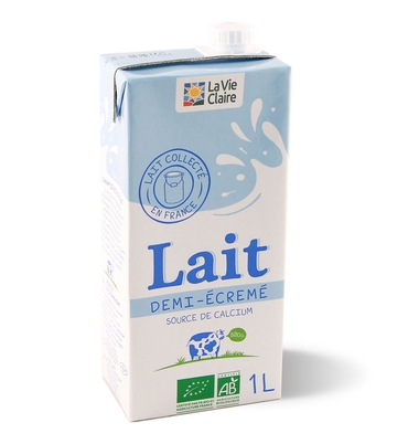 Lait 1/2 ecreme brique 1 l