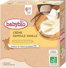 BABYBIO GOURDE CREME SEMOULE VANILLE - DES 6 MOIS