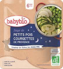 BABYBIO POCHE NUIT PETITS POIS COURGETTES - DES 6 MOIS