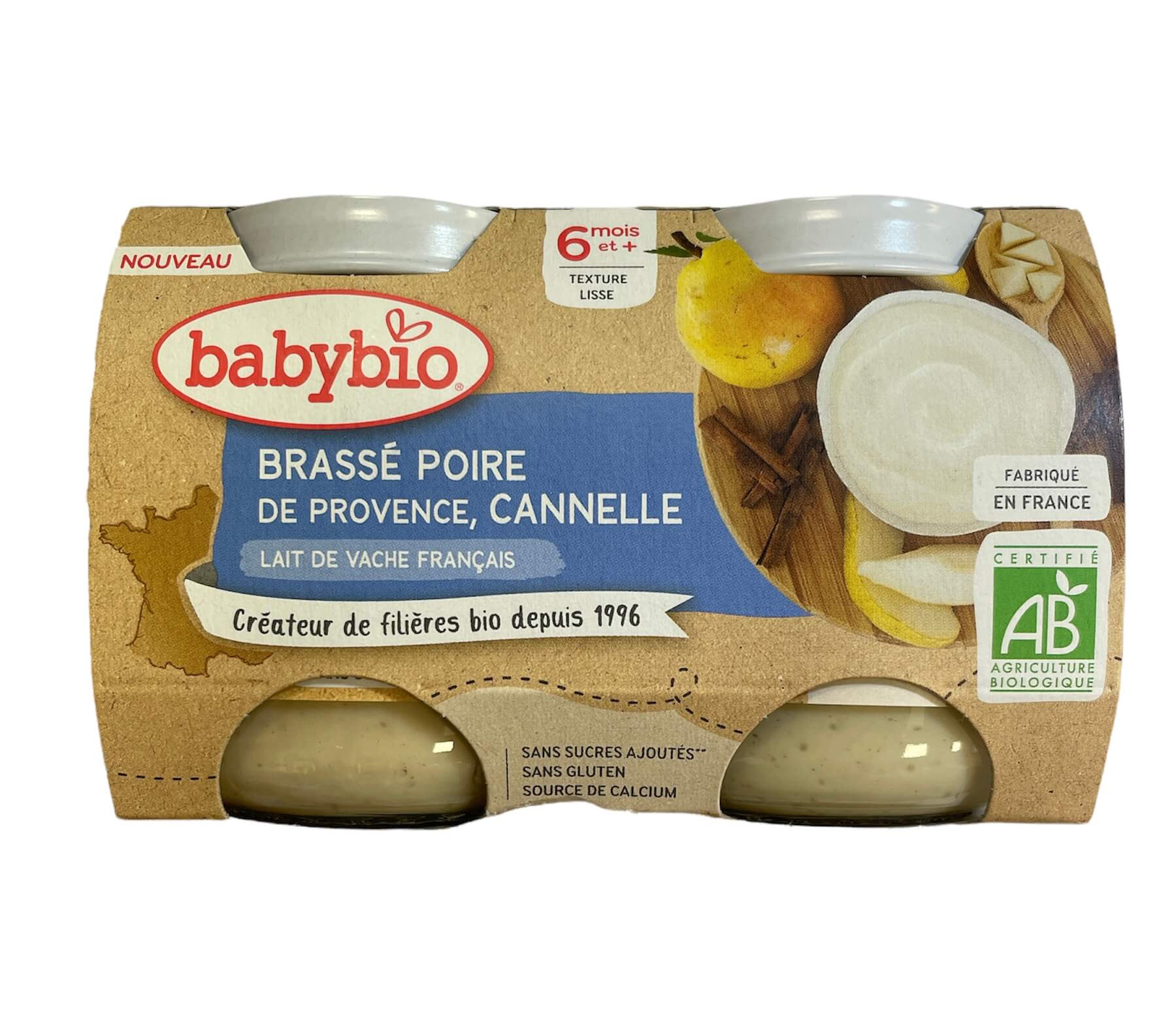 BABYBIO POT BRASSE VACHE POIRE 2X130G - DES 6 MOIS