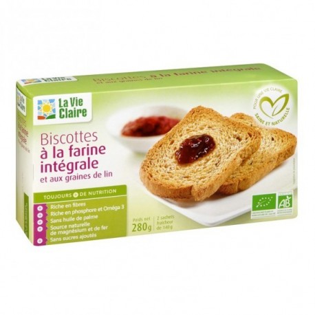 BISCOTTES INTEGRALES LIN 300G