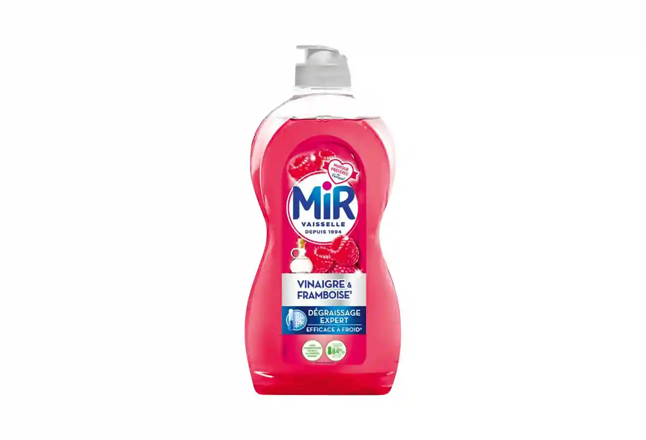 Liquide vaisselle vinaigre et framboise Mir 