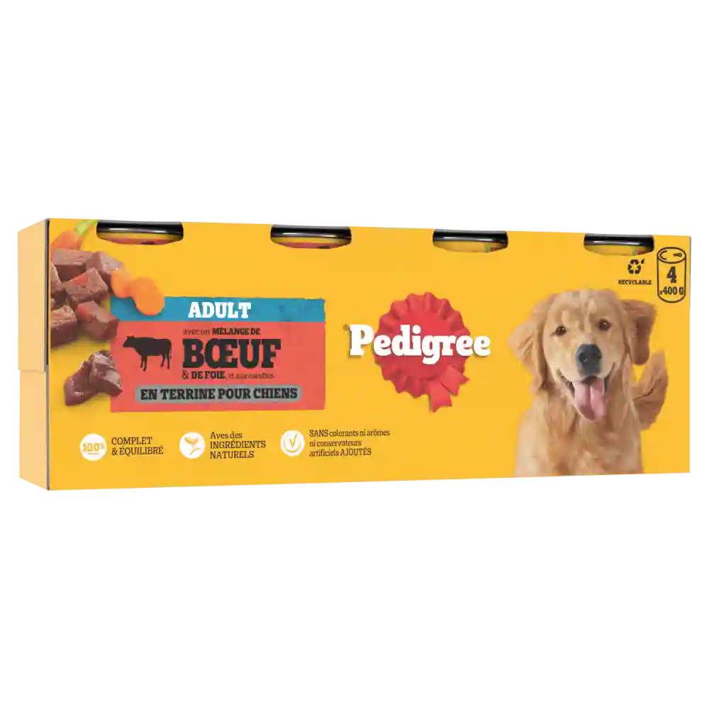 Pedigree Beef And Carrot Terrine Tins For Adult Dogs
