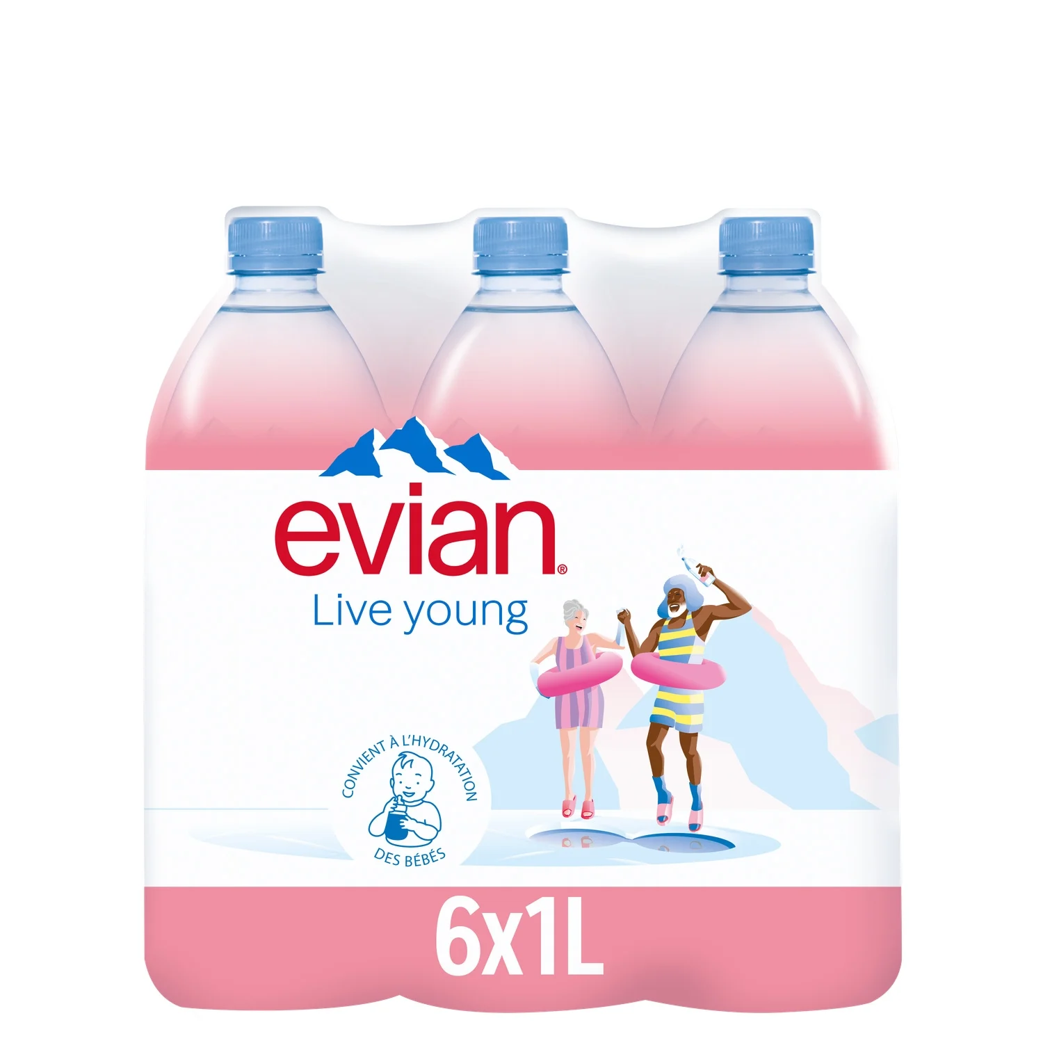 Evian mineral water 6*1L